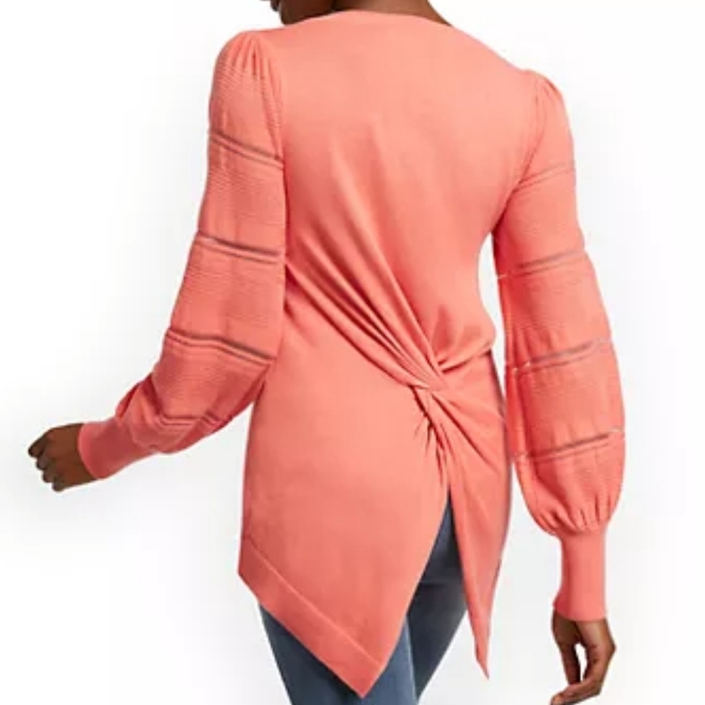 Ny&co Coral Twist-Back Tunic Sweater sz Small